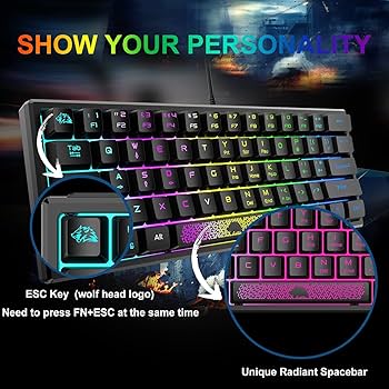 PC周辺機器格安セット(マウス・キーボード・screen bar) 楽天市場】【送料無料】ゲーミングキーボード マウス 有線 61